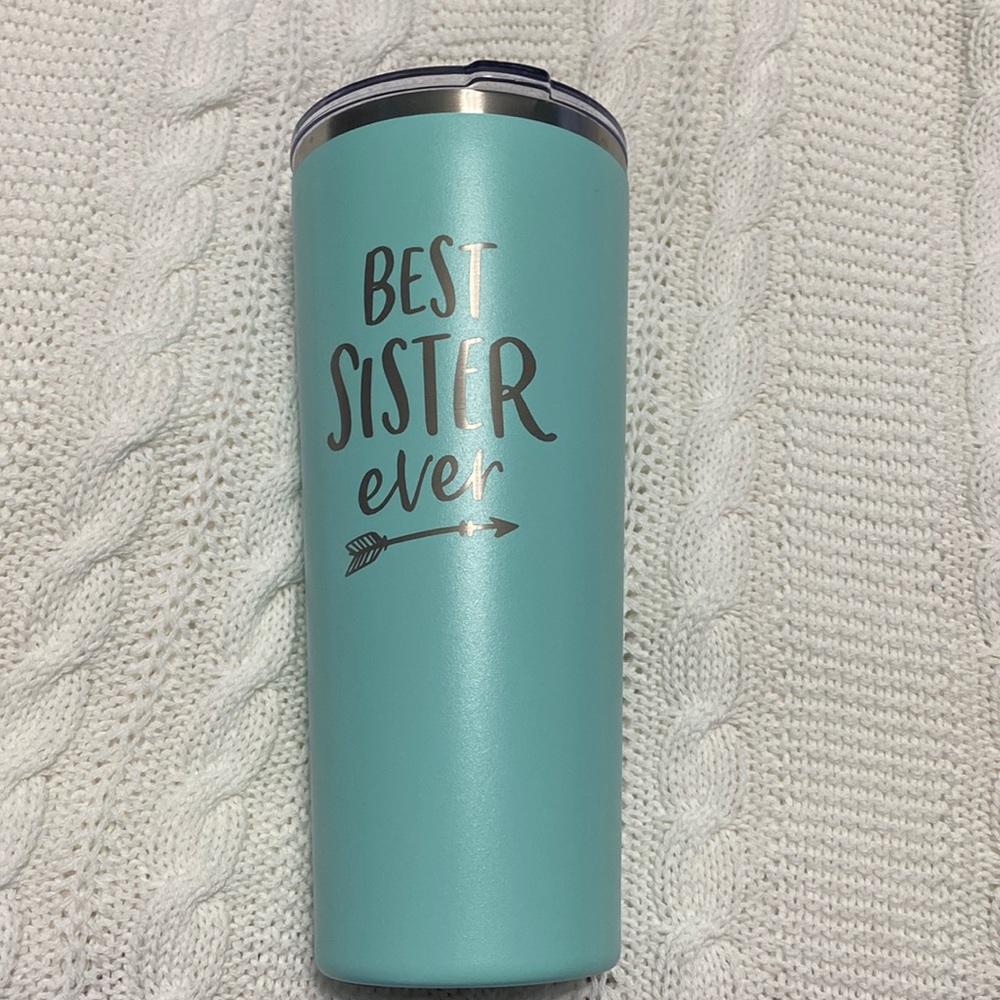 Best Sister Ever Insulated Stainless Steel Tumbler Cup with Slide Close Lid